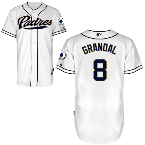 Yasmani Grandal #8 MLB Jersey-San Diego Padres Men's Authentic Home White Cool Base Baseball Jersey